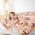 thumbnail image 5 of Manfei Cartoon Golden Retriever King Bedding, Paw Bone King Bed in a Bag, Pink Cream, Pink Reversible, 7pcs, 5 of 6