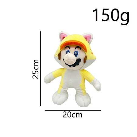 Super Mario Power Suits 8.5 Inch Neko Cat Luigi Tanooki and Cat Mario Stuffed Plush Toys, lumalee cat mario plush(1)