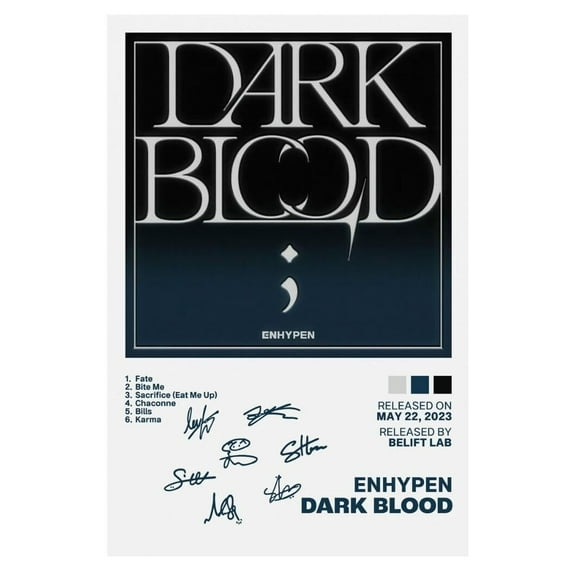 Enhypen Dark Blood Album Cover Poster Music K-pop Home Decor For Living Room Aesthetic Kpop Boy Girl Group Cover Trendy Korean Dorm Wall-Art Posters