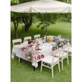 thumbnail image 3 of Outdoor Tablecloth with Umbrella Hole and Zipper, Grey Christmas Rectangle Table Cloth 52x70 Inch Waterproof Tablecloth, Snowman Xmas Tree Ball Elk Snowflake Picnic Table Cover for Patio Camping, 3 of 7