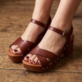 thumbnail image 5 of Cushionaire Slate Faux Wooden Heel Sandal, Comfortable Platform Sandals with Chunky Heels for Women, Wide Widths Available, 5 of 11