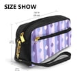 thumbnail image 3 of YFYANG Leather Portable Travel Small Makeup Bag, Multifunctional Storage Bag, Purple Vintage Stripes Pattern Cosmetic Bag, 3 of 4