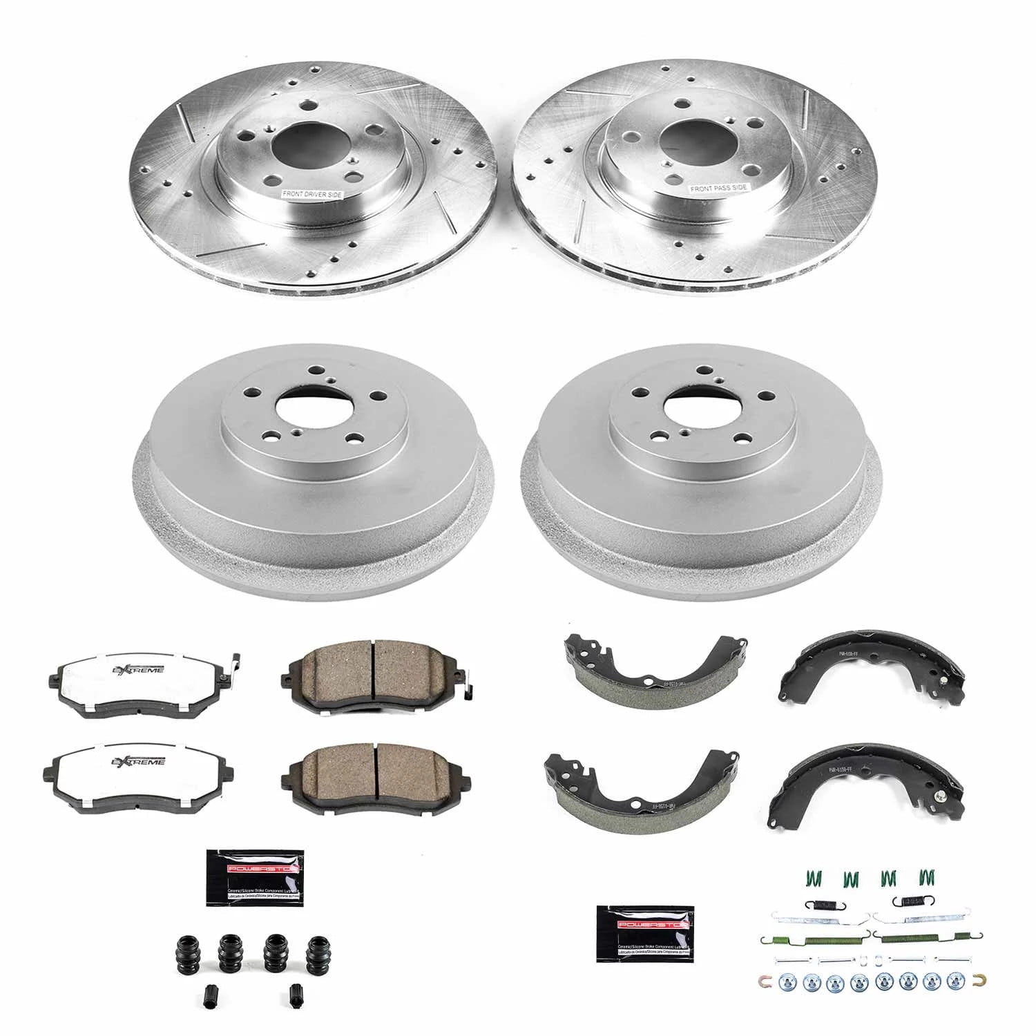 PowerStop Front and Rear Z26 Street Warrior Brake Pad Rotor Drum and Shoe Kit Fits: SUBARU Select Models K15141DK-26