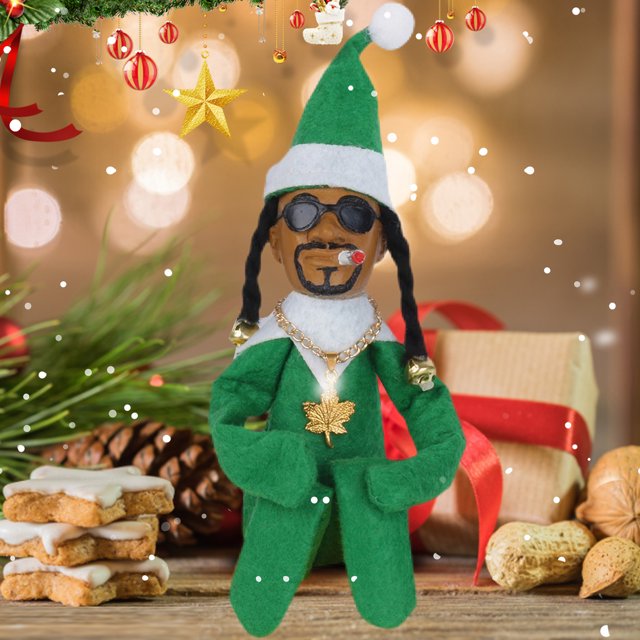 Muñeco Elfo de Navidad Ehuebsd Fieltro resina verde A