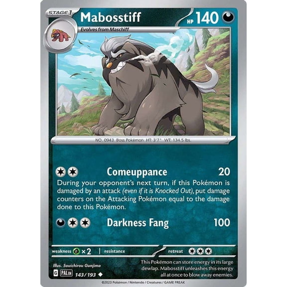 Pokemon Paldea Evolved Uncommon Mabosstiff #143