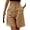 Camel, variant on Zeagoo Womens Bermuda Shorts Casual Back Elastic Waist Wide Leg Shorts Knee Length Cargo with Pockets