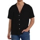 thumbnail image 1 of Fotbe Black Camisa Estampada de Manga Corta para Hombre, Casual de Verano, Estilo Playero, Sin Arrugas-Large, 1 of 5
