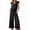 Black, variant on Jumpsuits for Women Summer Ruffle Sleeves Square Neck Rompers Drawstring Overalls with Pockets Wine Red M