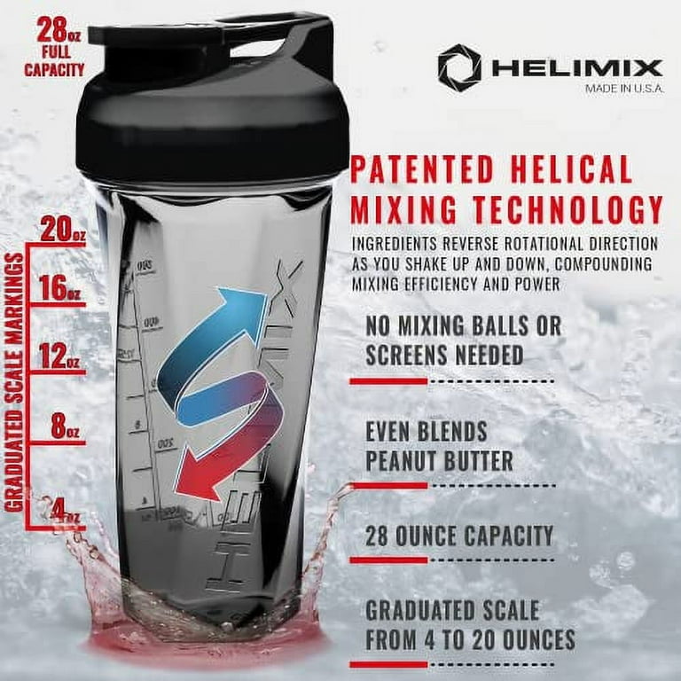 HELIMIX 2.0 Vortex Blender Shaker Bottle, 20 Oz., No Blending Ball