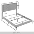 thumbnail image 7 of Castle Place Luxurious Diamond Strip Velvet Upholstered Bed Navy Blue, Full, 7 of 7