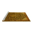 thumbnail image 2 of Ahgly Company Machine Washable Indoor Square Medallion Yellow Traditional Area Rugs, 7' Square, 2 of 4
