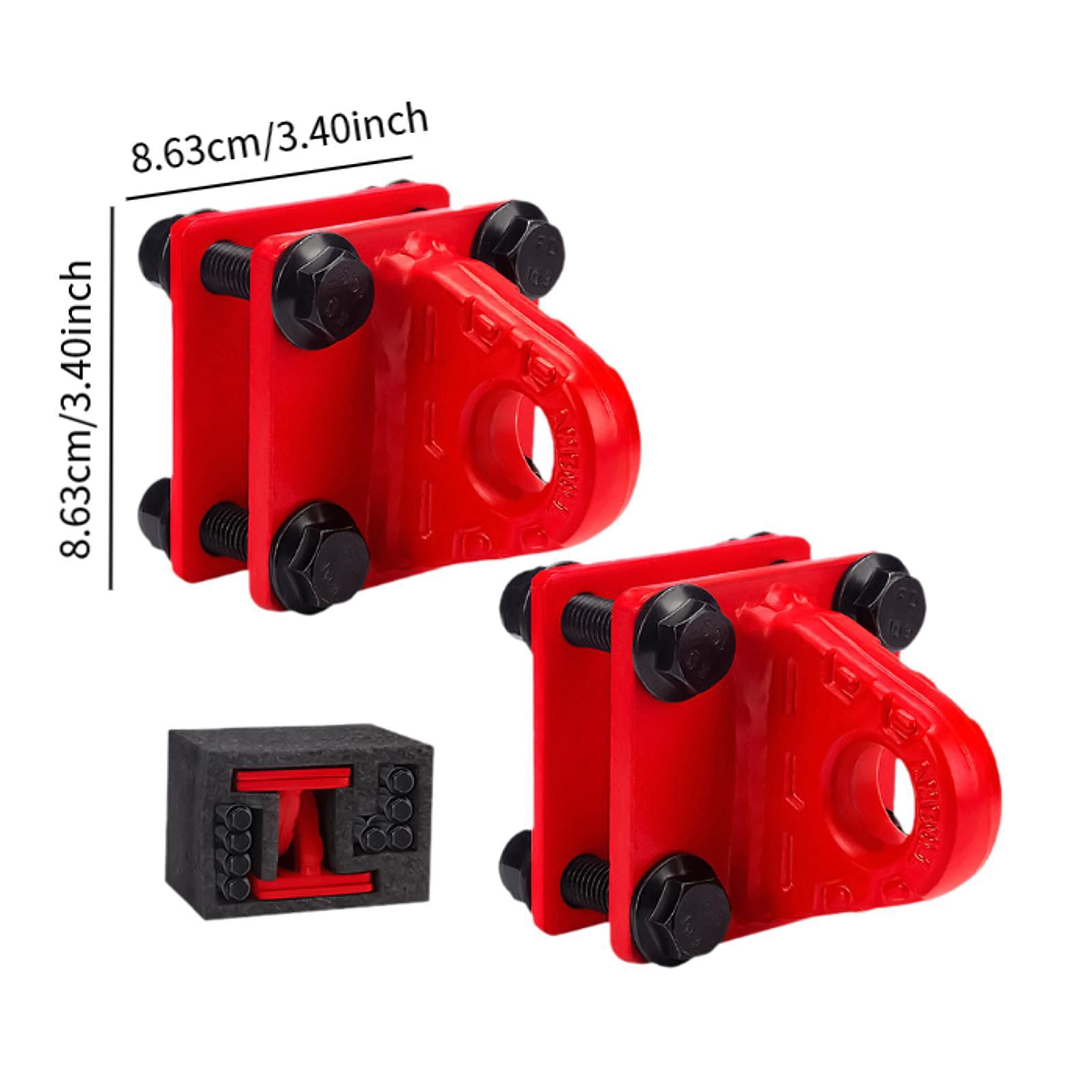 Wzmzjy 2Pcs D Ring Shackle Bracket Tow Shackle Rugged Alloy Bolt on Clevis Mount Towing Red