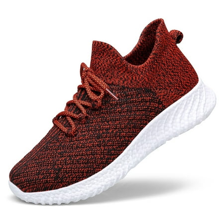 

Men s Running Shoes Fashion Sneakers - Lightweight Breathable Flying Knitting Lace Up Mesh Walking Shoes Workout Casual Sports Shoes