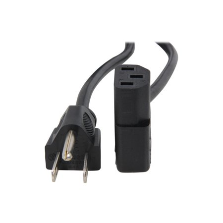UPC: 0065030828123 | StarTech.com PXT101L 6 ft. Standard Computer Power Cord – NEMA 5-15P to Right Angle C13 Male to Female