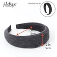 thumbnail image 5 of Motique Accessories Padded 2 inch Headband Ribbed - Black, 5 of 5