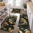 thumbnail image 2 of Black White Flower Sunflower Pattern Kitchen Rugs Sets Of 3,Kitchen Runner Rugs Non Skid Washable,Decorative Kitchen Floor Mats for Kitchen,Sink,Laundry,17"x30"+ 17"x47" + 17"x59", 2 of 6