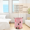 thumbnail image 5 of Laundry Basket, Collapsible Large Laundry Hamper Waterproof with Leather Handle, Dirty Clothes, Baby Kids Toy Storage Baskets Dorm, Color Triangle, 5 of 6