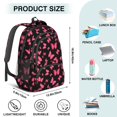 thumbnail image 5 of Black Pink Butterfly Pattern Cute School Backpack Bag with Padded Back and Adjustable Shoulder Straps 16.9 X 12.6 X 5.9 Inches, 5 of 5