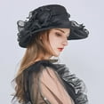 thumbnail image 4 of Yirtree Women Church Cap Wide Brim Summer Sun Hat for Party Wedding, 4 of 8