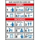 thumbnail image 1 of Señal de seguridad: "Que hacer en caso de sismos e incendios", rojo, azul y negro. Plástico estireno calibre 40, interior y exterior, 32 x 25 cm. Señalamiento, Cartel, Letrero cuadrado, Señalización., 1 of 5