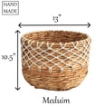thumbnail image 5 of Eden Grace Handwoven Wicker Baskets, Twisted Weave with Macrame Accent - Round, Artisan Craftsmanship for Stylish Organization, 5 of 7