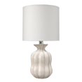 thumbnail image 1 of 19 Inch Ceramic Coastal Table Lamp with Curved Base, White, 1 of 4