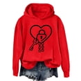 thumbnail image 4 of NMMUED Plain Hoodies, Fall Clothes for Women, Baggy Hoodie, Gym Hoodie, Hooded Sweatshirt Women, Red XXL, 4 of 4