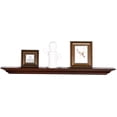 thumbnail image 6 of WELLAND 48'' Pine Wood Fireplace Mantel Shelf, Corona Crown Molding Floating Wall Photo Ledge Shelves, Mahogany Brown Finished, 6 of 7