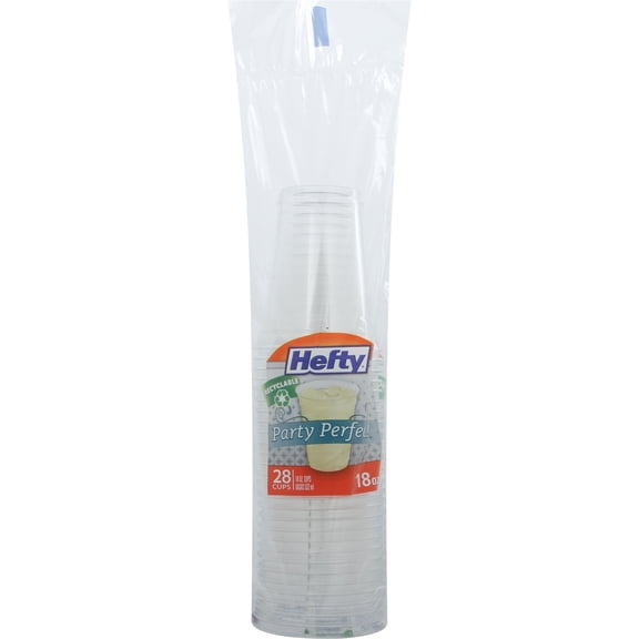 Hefty 00C21800 Deluxe Clear Cups, 18-oz., 28-Ct. - Quantity 1