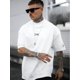 thumbnail image 1 of Camiseta blanca informal para hombre - Estampado gráfico "ONE", poliéster, cuello redondo, manga corta, lavable a máquina, ideal para actividades de verano, 1 of 6
