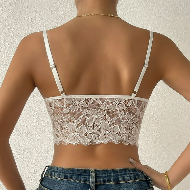  Bustier Tops For Women Underwired Camisoles Two Layer  Supportive Push Up Lace Bralette Cami Tank Top
