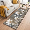 thumbnail image 3 of Runner Rug 2 x 6 Ft, Brown Grey Floral Washable Non-Slip Floor Mat for Kitchen Hallway/Entryway, Spring Summer Botanical Vintage Long Kitchen Runner Area Rugs for Living Room, Low-Profile, 3 of 7