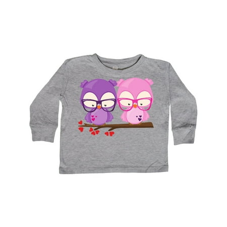 

Inktastic Valentine s Day Owls Owls In Love Hearts Gift Toddler Boy or Toddler Girl Long Sleeve T-Shirt