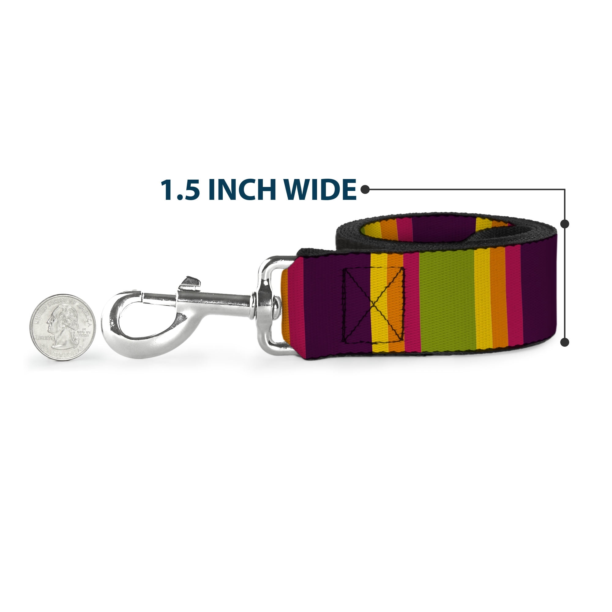 Buckle-Down Pet Leash, Dog Leash, Summer Essentials Color Block 7, 6 Feet Long 1.0 Inch Wide