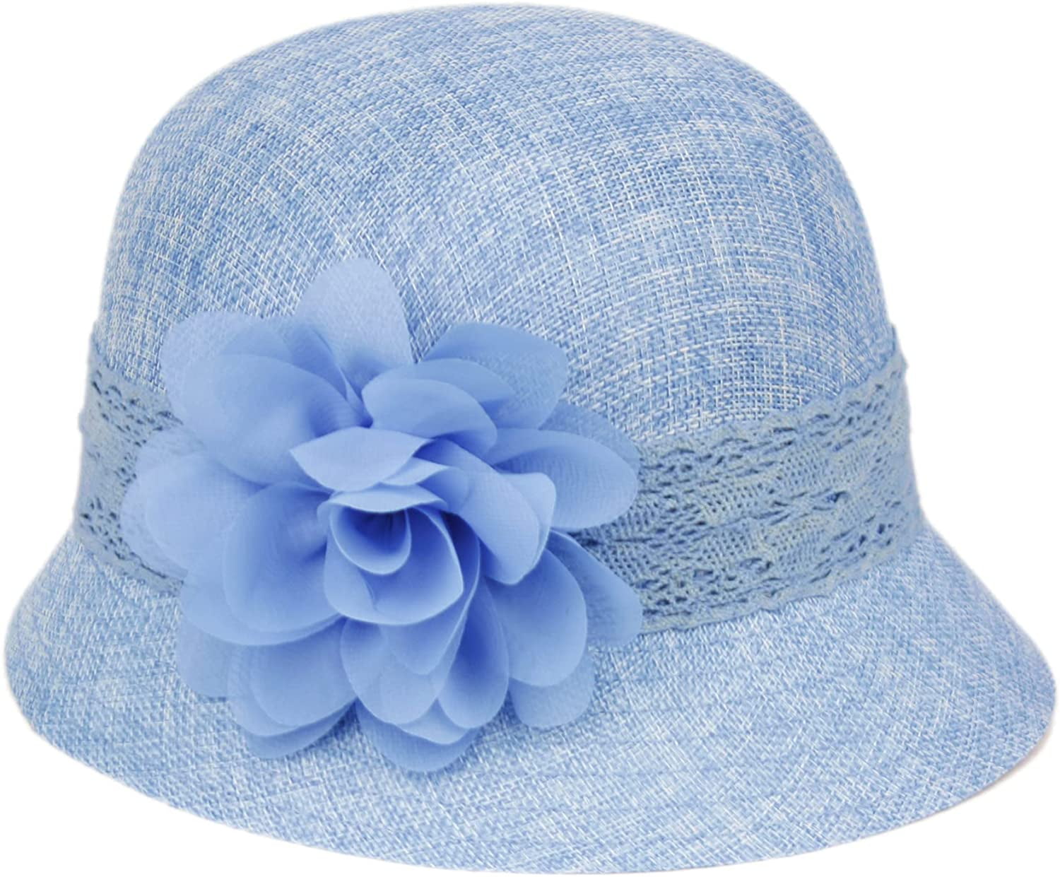 Gatsby Linen Cloche Hat with Lace Band 