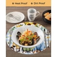 thumbnail image 3 of 15 Inch Round Placemats Set of 6, Spring Dog Non Slip Heat Insulation PP Table Mats, Sunflower Daisy Botanical Blue Plaid Washable Place Mats for Kitchen Dining Party Table Decor, 3 of 7