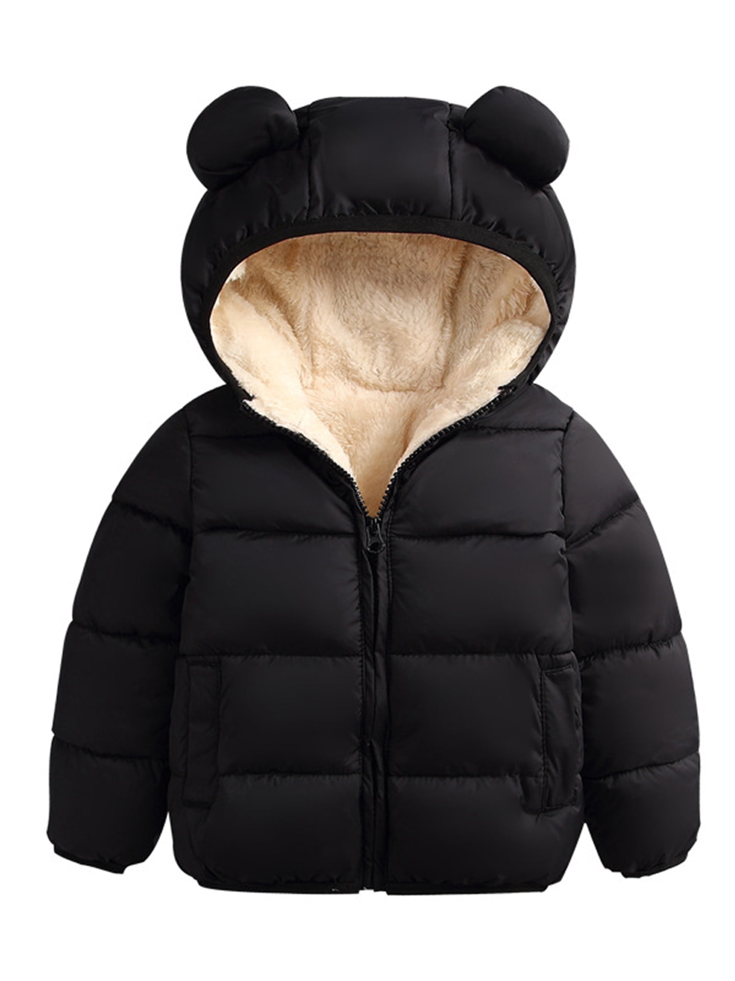 Lifestyler Fashion Girl Cartoon Ear Hooded Pullover Casual Winter Warm Clothes Coat Zipper Regular Jacket