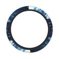 thumbnail image 2 of YFYANG Universal Elastic Abstract Blue Ink Texture Car Steering Wheel Cover, Non-Slip Sweat Absorbent, 2 of 8