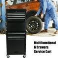thumbnail image 3 of Tool Cabinet on Wheels, 6-Drawer Lockable Rolling Tool Chest w/ 4 Universal Wheels, 2 in 1 Detachable Tool Box Storage Organizer for Garage Workshop Repair Shop, 3 of 10