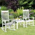 thumbnail image 2 of Giantex Set of 2 Wooden Rocking Chair, Slatted High Back Wood Rocker, White, 2 of 10