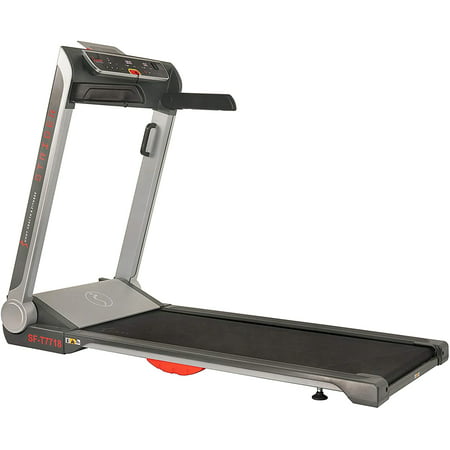 Motorized Folding Running Treadmill with Wide Base, Portable, USB, Aux, Flat Folding & Low Profile - Strider, SF-T7718, Black