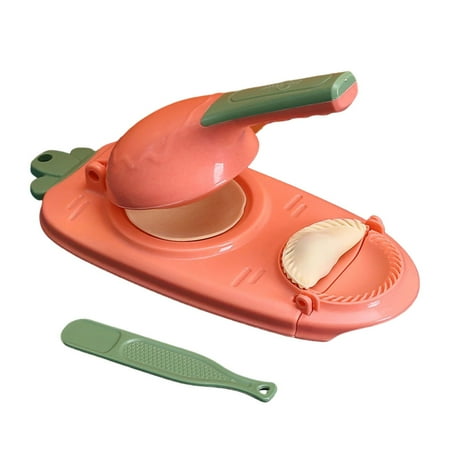 

2 in 1 DIY Dumpling Skin Maker Easy Cleaning Durable Kitchen Tool for Family Friends and Children Leather Pink