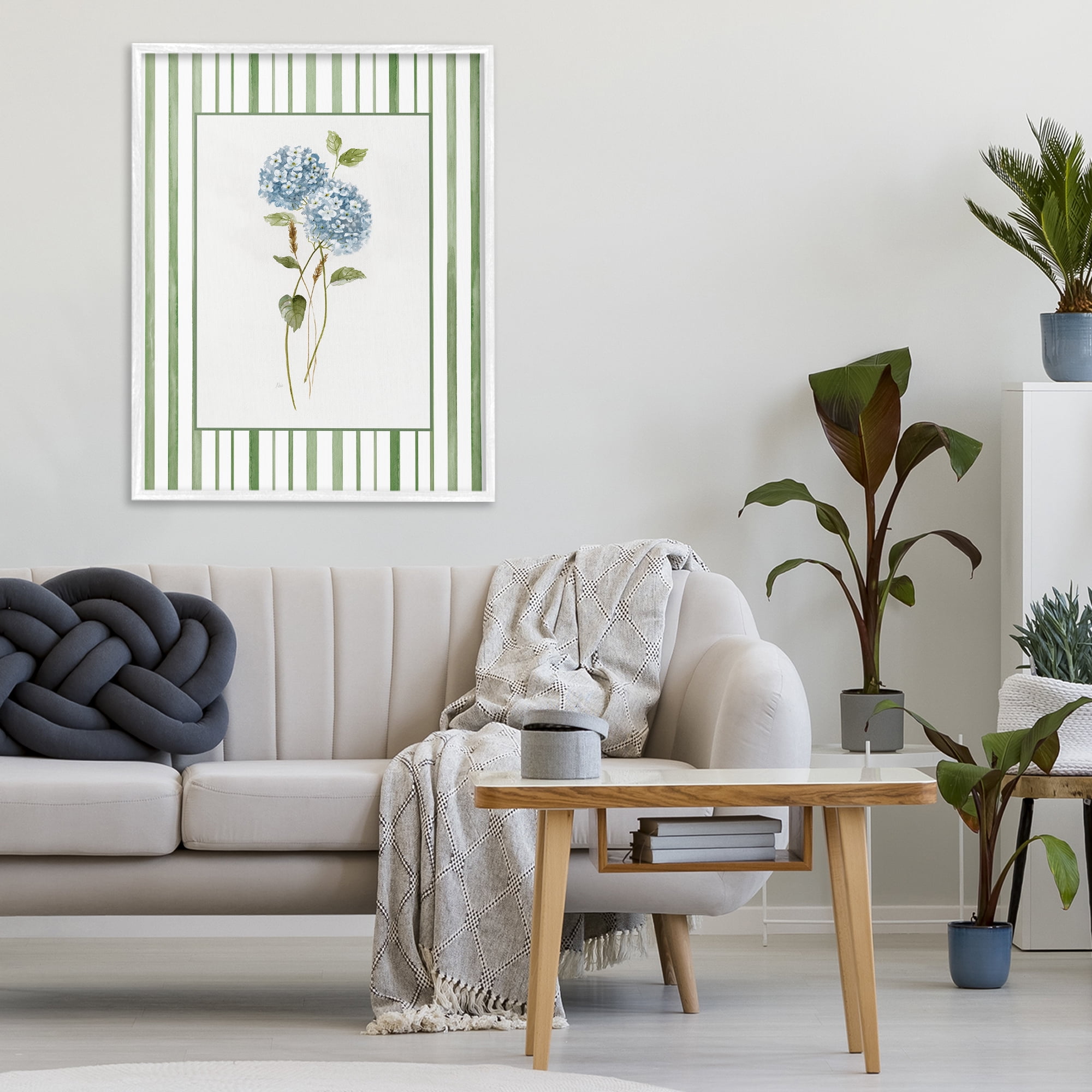 Stupell Industries Delicate Hydrangea & Dried Wheat White Framed Giclee Art, design by Nan