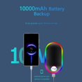 thumbnail image 2 of Calentador de manos recargable con luces (7 colores), 10000 mAh, eléctrico, luminiscente (13-18 horas), portátil, USB, reutilizable, color negro, 2 of 5