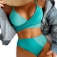 thumbnail image 1 of Traje de Baño Sexy de Dos Piezas con Cuello en V para Mujer Traje de Baño sin Espada con Bloque de Color con Pantalones Calientes ANGGREK Otros, 1 of 6