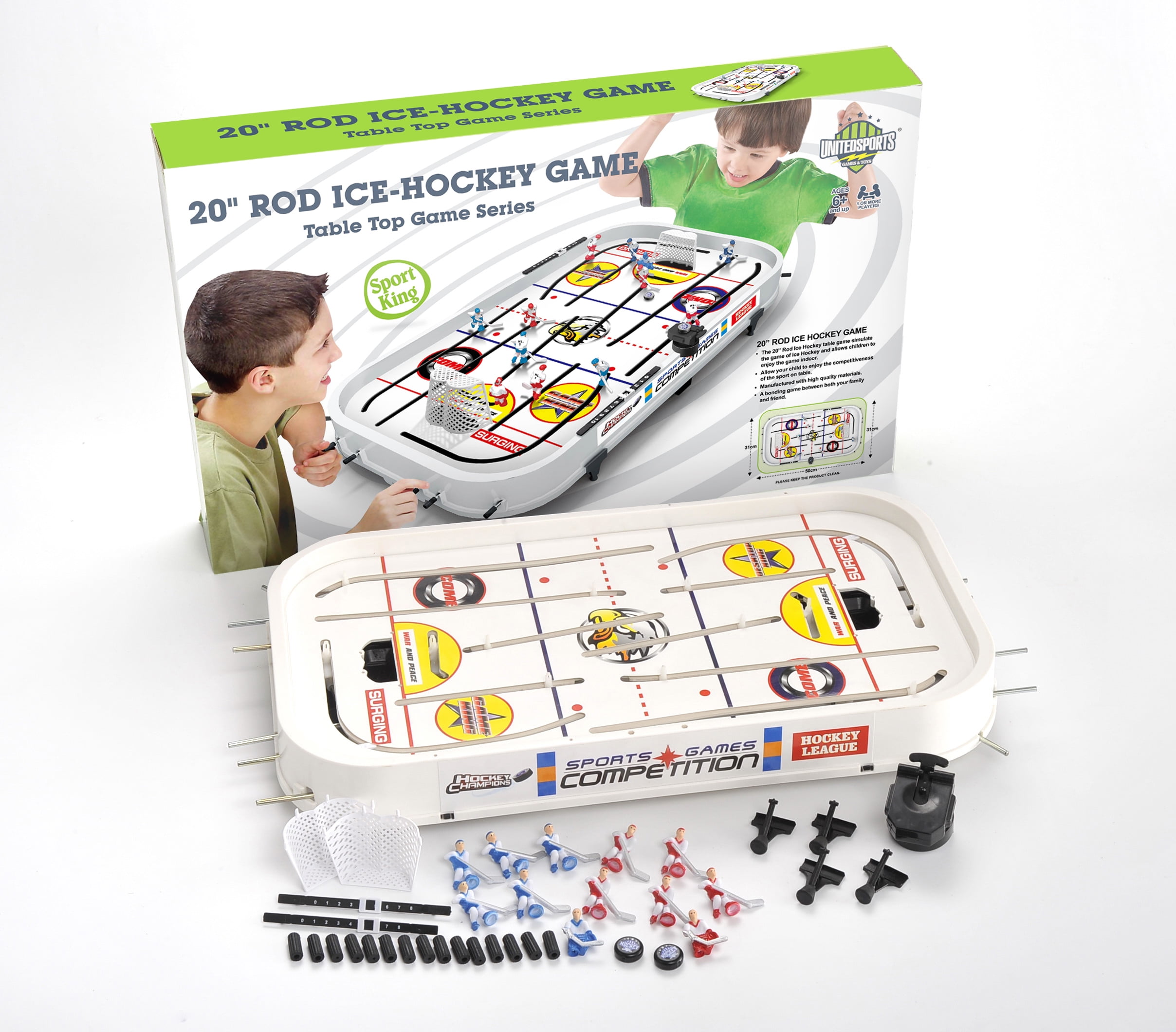 United Sports 20 Inch Rod Hockey Table Game Tabletop Game Series