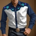 thumbnail image 1 of Camisa vaquera occidental para hombre, con estampado floral, abotonada, para festivales al aire libre, suave y cómoda, con solapa retro, tallas S-6XL, 1 of 6