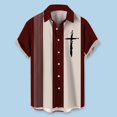 thumbnail image 2 of DGMIOCS Men's Regular Fit Shirt Button Down Breathable Classic Shirt Wine S, 2 of 3