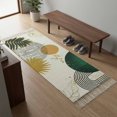thumbnail image 5 of Area Rug with Tassels 2' x 5', Sun Arch Stripe Abstract Leaves Kitchen Runner Rug for Hallway Bedroom Throw Rugs, Color Block Boho Style Soft Door Mat for Bathroom Entrance Living Room, 5 of 9