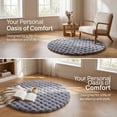 thumbnail image 6 of REGALWOVEN Modern Geometric Round Area Rug, Soft Shaggy Circle Rug, Non-Slip Plush Carpet for Vanity Chair, Nursery Grey 28" x 28", 6 of 7